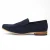Heren marineblauwe suède loafers, lichtgewicht instappers en casual schoenen