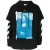 Gebroken witte blauwe Monalisa Double Tee Skate Fit zwarte hoodie