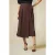 Oltre Wraparound Linen Blend Skirt Brown