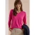 Effen shirt met 3/4-mouwen en V-hals