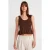 Textured Katoen-modal Crop Cami Blouse