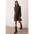 TRENDYOLMİLLA Dames Bruin Stippen Kort / Mini Lang Casual Recht Jurken