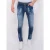 Paint Splash Ripped Jeans Heren – Slim Fit -1071- Blauw
