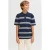 JACK & JONES JUNIOR gestreepte polo donkerblauw gebreid