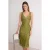 TRENDYOLMİLLA Dames Kaki Effen Midi Mouwloos Recht Jurken