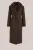 WE Fashion – Dames jas met imitatiebont – Regular fit – Donkerbruin –