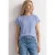 Street One Dames Shirt met overhangende schouders en structuurmix in Blauw