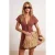 TRENDYOLMİLLA Dames Bruin Effen Extra Kort / Super Mini Mouwloos Strandkleding Recht Strandjurken