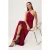 TRENDYOLMİLLA Dames Bordeaux Effen Maxi Mouwloos Recht Avond & Gala Jurk