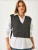 Bianco Lucci Blouse  donkergrijs / wit