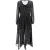 Maje Route midi-jurk van metallic georgette met plooien in zwart polyester