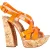 Casadei Krossband Hoge Blokhak Sandalen in Oranje Patalleer