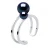 Ring DUO zoetwater parels 5 en 8 mm Black 925