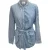 Iris & Ink gestreept overhemd met knoopsluiting en strikceintuur in blauw katoen