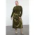 Trendyol Curve Dames Kaki Effen Midi Lang Casual Skater Grote maten Jurk