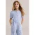WE Fashion gestreepte Straight jumpsuit lichtblauw