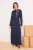 Marineblauwe platte maxi-jurk voor dames met hijab