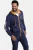 Jan Vanderstorm sweatvest RODERICH Plus Size met contrastbies donkerblauw