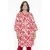 YOEK gebloemde linnen blouse rood/wit