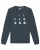 Watapparel Sweatshirt ‘ Moonphases ‘  antraciet / wit gemêleerd