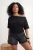 Trendyol Curve Dames Zwart Gestreept Kort Regular fit Grote maten Blouses