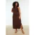 Trendyol Curve Dames Bruin Effen Maxi Mouwloos Casual Recht Grote maten Jurk