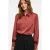 VILA satijnen rechtvallende blouse – roodbruin