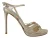Gouden Leren Sandalen Met Enkelbandje