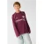 Shoeby rechtvallende longsleeve met tekst – donkerrood