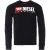 Diesel Denim Division Logo T-shirt Met Lange Mouwen, Zwart