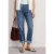 Street One Dames Jeans met Straight Leg pijpen in casual pasvorm en omgeslagen boorden in Blauw