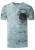 T-shirt met gewassen ronde hals, knoopsluiting en prints