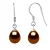 Oorbellen Hooks Zoetwater Parels 7-8mm Chocolate Pears 925
