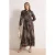Maxi-jurk met sjaalpatroon voor dames, lange casual/dagelijkse A-lijn hijabjurk