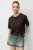 Oversized Geribbelde Ronde Hals T-shirt