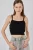 Vierkante Kraag Geribbelde Gebreide Crop Top