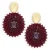 LOTT. gioielli Oorbellen Dames Ce Si Filled Oval 3 Rings W/ Stone M, Kleur: Bordeaux