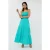 EsQualo Skirt Long Embroidery Flower Lagoon
