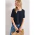 Street One Dames Shirt met gebreide look en ronde hals in Blauw
