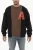 Fleece katoenen VARSITY sweatshirt met ronde hals in Marrone, Nero