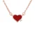 Rood hart ketting zirkoniumoxide verzilverd vergulde verguld