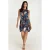 Navy Flora Print Cloche Dress