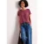 Street One Dames Shirt met korte mouwen en boothals in Roze