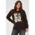 Kaffe Curve sweater Plus Size met borduursels en print – donkerbruin