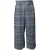 Ganni seersucker cropped broek met wijde pijpen en ruitpatroon in blauw biologisch katoen