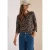 Shirt met 3/4-mouwen, split in de hals en luipaardprint