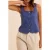 ICode Blue Decorative Jacquard Buttoned Top Sapphire Blue