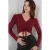 Gestructureerde V-hals Crop Top met Rimpeldetail