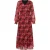 Smashed Lemon Lippenprint chiffon maxi jurk in rood en zwart |