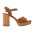 Dune London Lederen plateausandalen met blokzool van Jacuzzi voor dames (Tan)